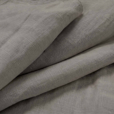 Dark Grey Double width Linen fabric. Softened 280 cm wide. Close-up. Vilgot Granite by Ada & Ina