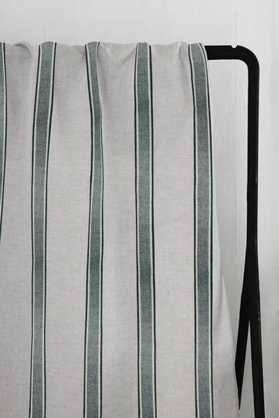 Bella Dark Pine - Curtain fabric with Dark Green stripes
