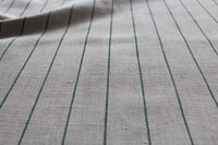 Solveig Dark Pine - Curtain fabric with green stripes