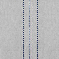 Reyna Deep Blue - Natural fabric with Dotted Striped Dark Blue print