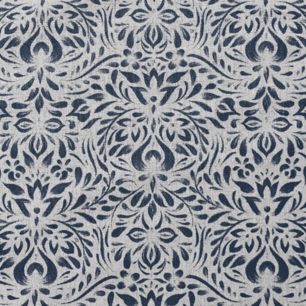 Jasmi Deep Blue - Curtain fabric with  Dark Blue abstract print