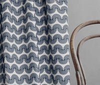 Ofira Deep Blue - Curtain fabric with Dark Blue abstract print
