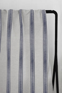 Bella Deep Blue - Curtain fabric with Dark Blue stripes