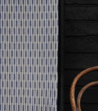 Millie Deep Blue - Curtain fabric, abstract Blue geometric pattern