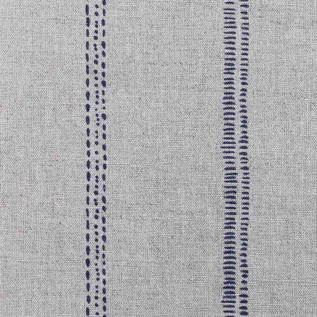 Rae Deep Blue - Curtain fabric with blue hand drawn stripes
