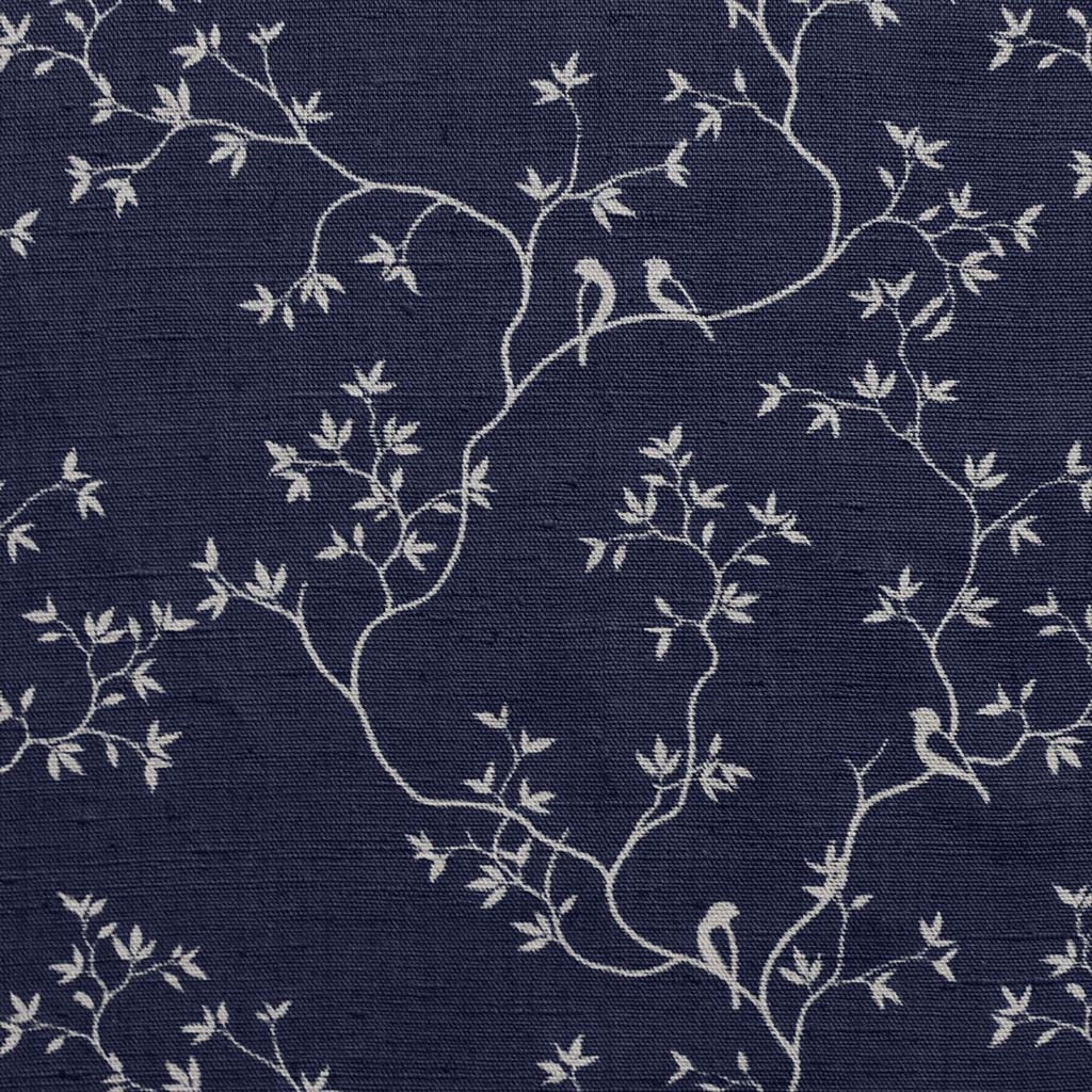 Goldfinch INV-Deep Blue - Curtain fabric with botanical print