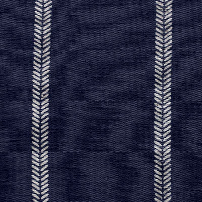 Rana Deep Blue- Blue curtain fabric with hand drawn stripes