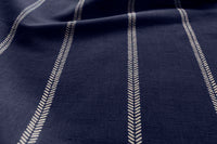 Rana Deep Blue- Blue curtain fabric with hand drawn stripes