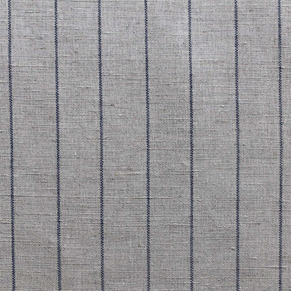 Solveig Night Blue - Curtain fabric with blue stripes