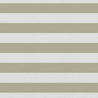 Della Moss-WHT - Linen curtain fabric, Green horizontal  stripes