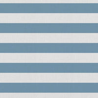 Della Paris Blue-WHT - Linen curtain fabric, Blue horizontal  stripes