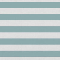 Della Sage-WHT - Linen curtain fabric, Green horizontal  stripes