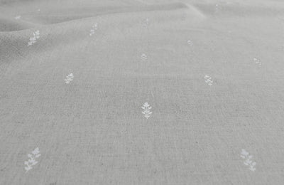 Asli White- - Natural fabric with classical white pattern