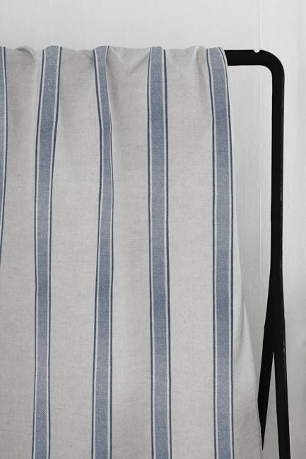 Bella Denim - Curtain fabric with Blue stripes