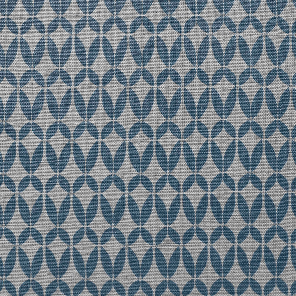 Siruna Denim - Natural curtain fabric, Blue contemporary print