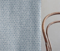 Arina Denim - Natural curtain fabric, Blue abstract print