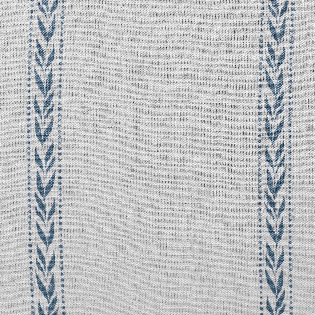 Helena-NAT Denim  - Curtain fabric with Blue pattern print