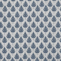 Kira-INV Denim- Curtain fabric with Blue botanical print