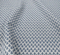 Kira-INV Denim- Curtain fabric with Blue botanical print