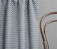 Kira-INV Denim- Curtain fabric with Blue botanical print