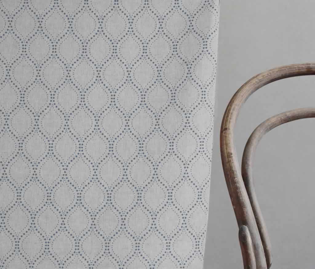 Sara-NAT Denim - Curtain fabric with Blue abstract print