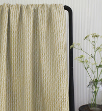 Fia Dijon - Linen curtain fabric, abstract Yellow pattern