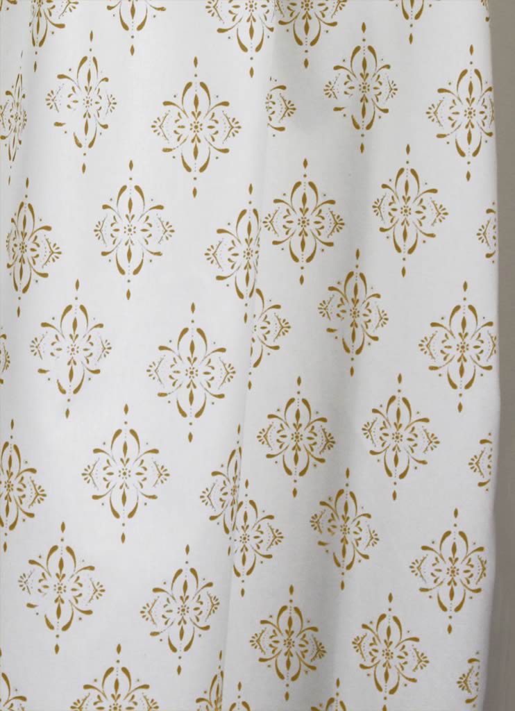 Britt Dijon - curtain fabric with Yellow abstract print