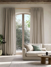 Wide Width curtains made of Carita double Width 100% Linen Curtain Fabric 