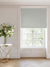 Light Dove Grey Roman blind made of 100% Cotton fabric Anna Dove