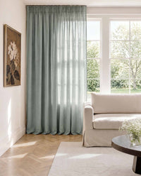Duck egg Blue Pencil pleat curtains - 100% Linen. Linara Duck Egg by Ada & Ina