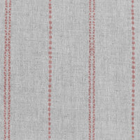 Inga-NAT Dusty Pink - Natural fabric with Pink decorative stripes, Linen Cotton mix