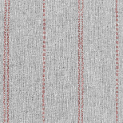 Inga-NAT Dusty Pink - Natural fabric with Pink decorative stripes, Linen Cotton mix