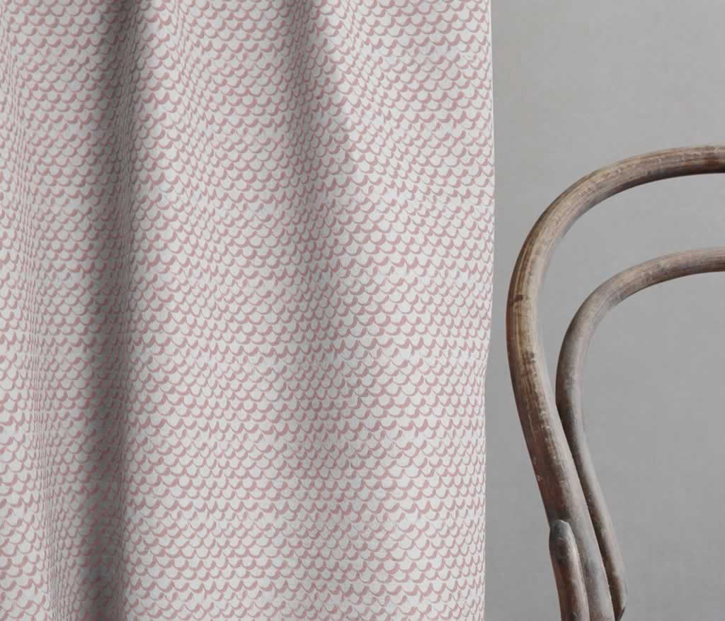 Jenna Dusty Pink - Curtain fabric with Pink abstract print