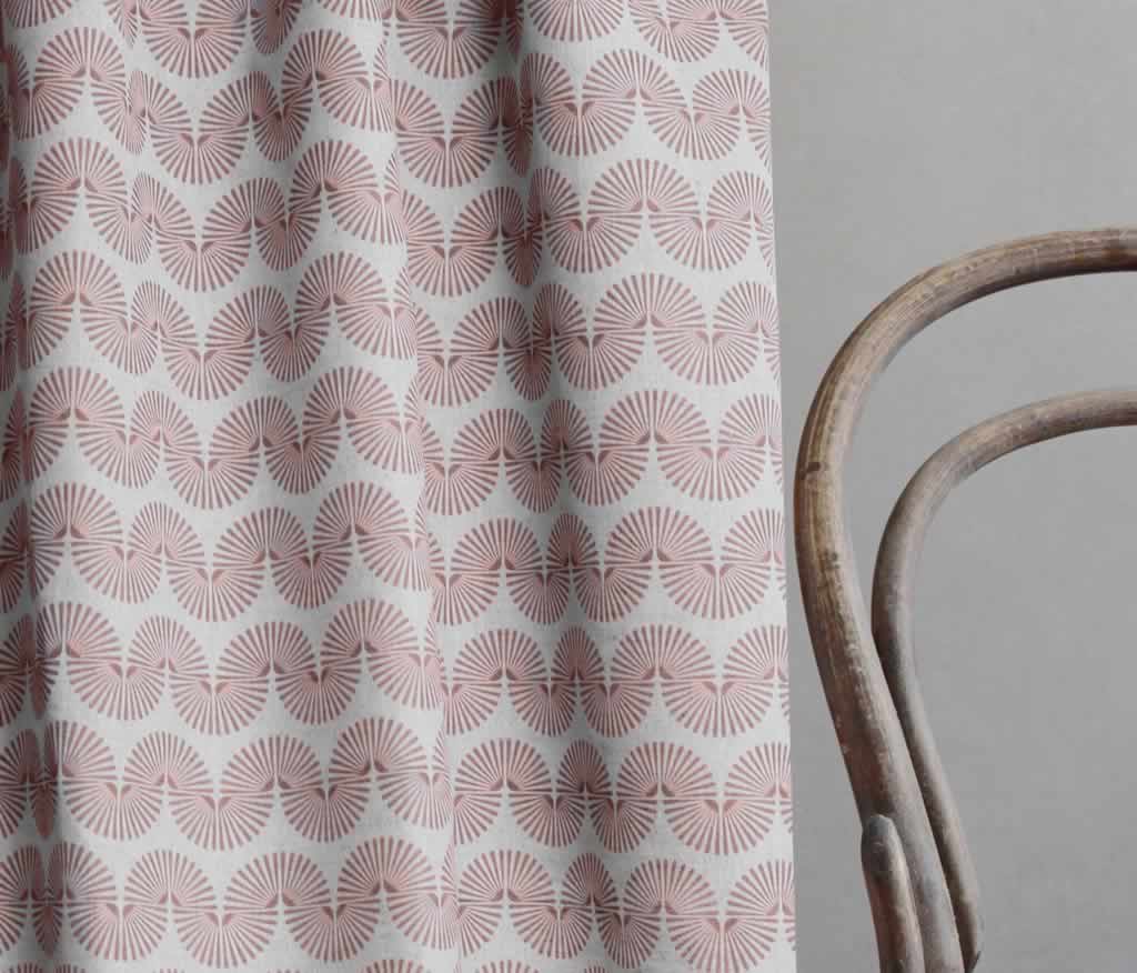 Ofira Dusty Pink - Curtain fabric with Pink abstract print
