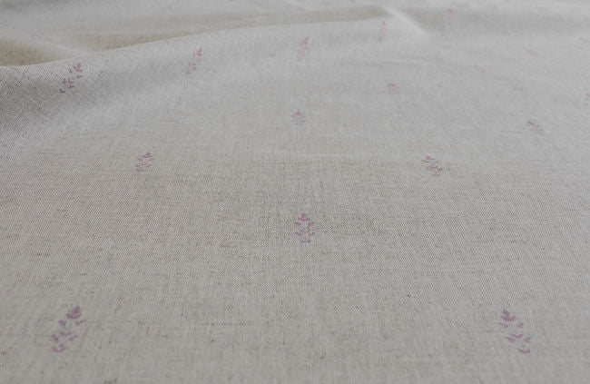 Asli Dusty Pink - Natural fabric with classical Pink pattern