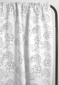 Erleen Almond - Curtain fabric with Grey botanical print
