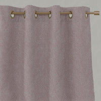 Pink Patterned Linen Eyelet Curtain - Alma Dusty Pink - Natural base fabric