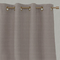 Pink Striped Linen Eyelet Curtains - Laila New Blush  - Natural base fabric.