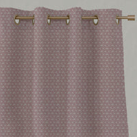 Pink Botanical Linen Eyelet Curtains - Saana Dusty Pink - Natural base fabric.