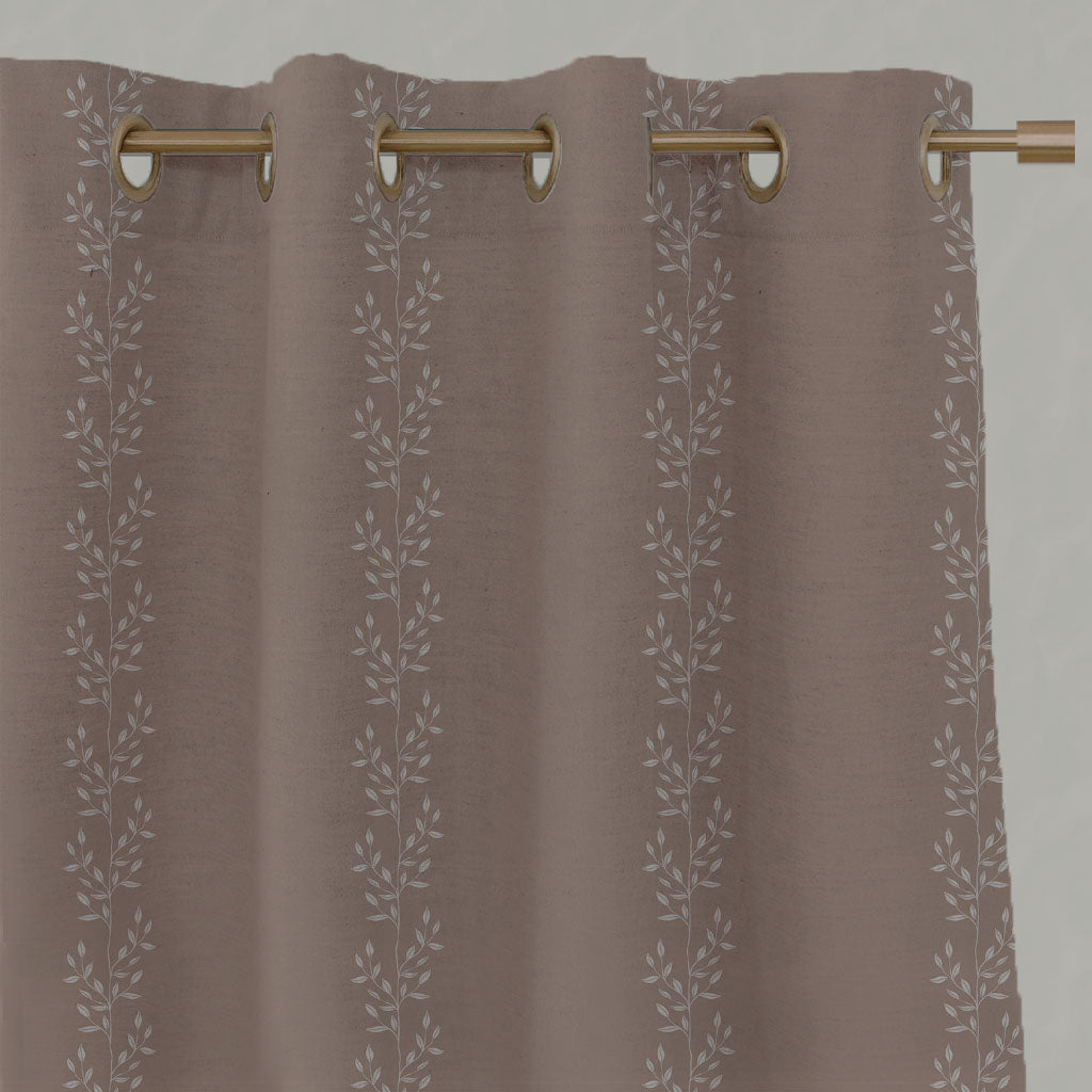 Shena New Blush INV eyelet curtains - White fabric with botanical Pink inverted  print