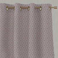 Pink Abstract Linen Eyelet Curtain - Unica Dusty Pink - Natural base fabric.