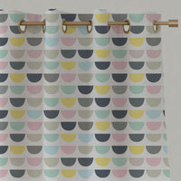 Yellow Kids Linen Eyelet Curtains - Zippo Circus - White base fabric.