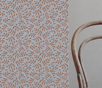 Fita Terracotta - Floral Orange print on Linen Cotton fabric