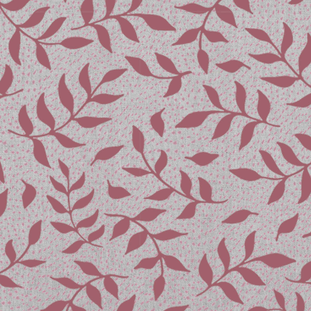 Fita Wine Pink - Floral Red and Pink print on Linen Cotton fabric