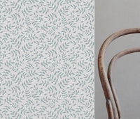 Fita Sage WHT - curtain fabric with Green floral print