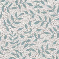 Fita Sage WHT - curtain fabric with Green floral print