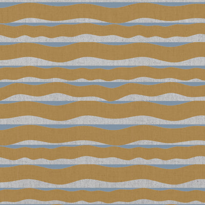 Fransibella Ochra-NAT - natural curtain fabric with Yellow Orange abstract print