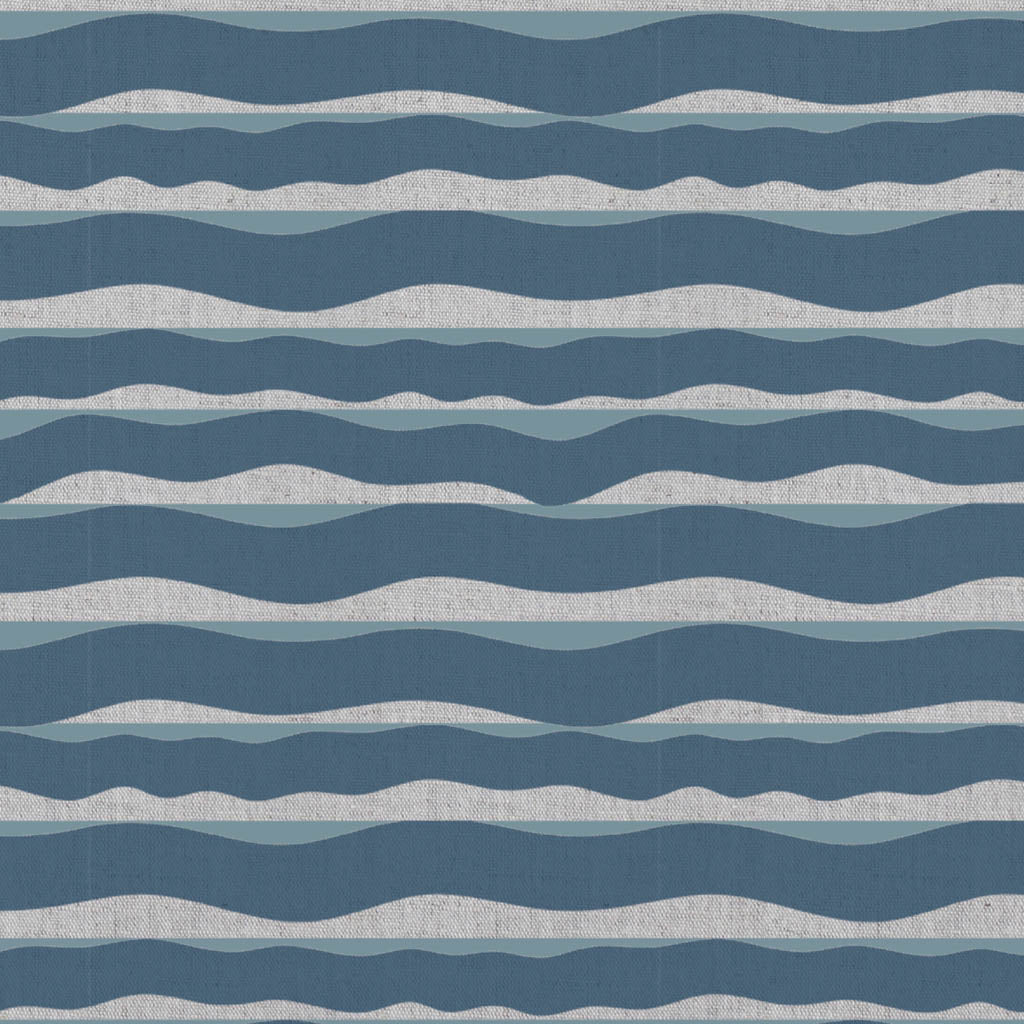 Fransibella Blue Stone-NAT - natural curtain fabric with Blue abstract print