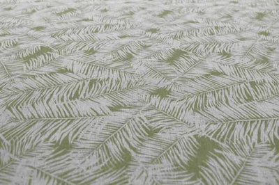Gabi Khaki - fabric with Green botanical leaf pattern