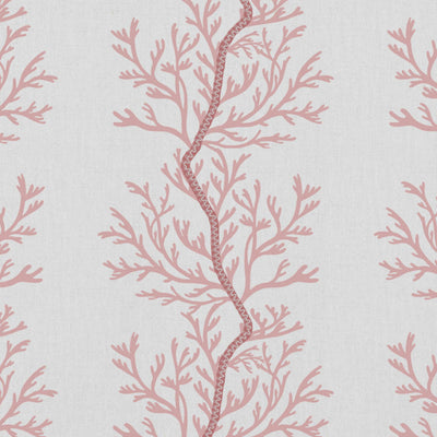 Galilea Pink - white curtain fabric with Pink abstract print